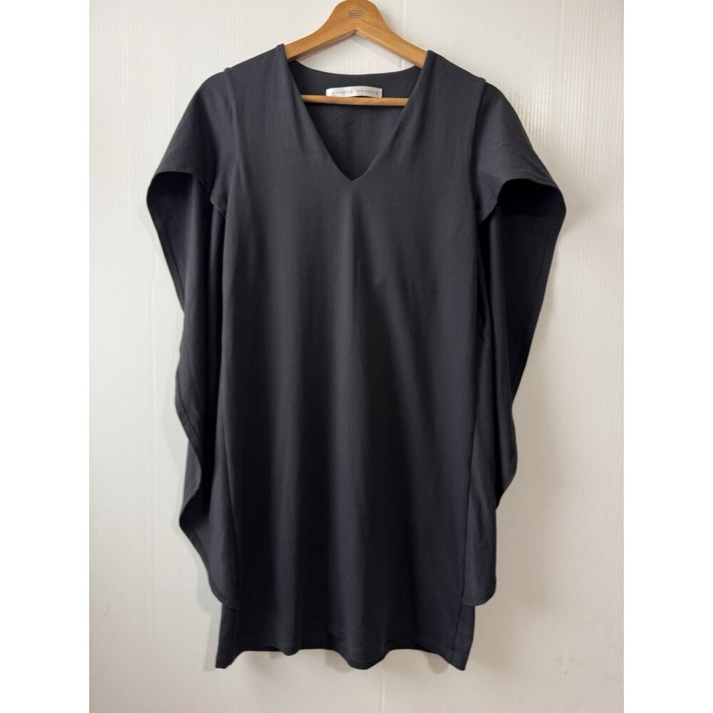 Susana Monaco Mini Dress V-neck Caftan Sz Small Dark Gray Womens